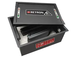 RETRON Box zur sicheren Lagerung von Lithium Akkus im Haushalt